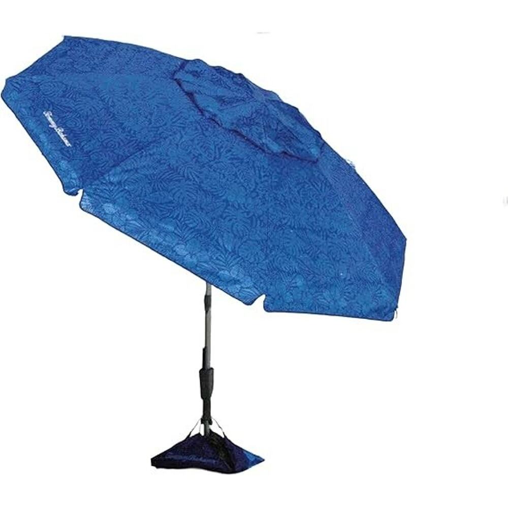 Tommy Bahama 7.5 ft Beach Umbrella with wind vent and sand anchor blue